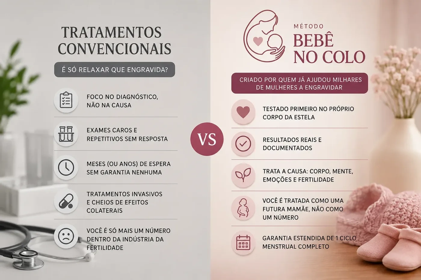 Comparativo: outros caminhos x Método Bebê no Colo