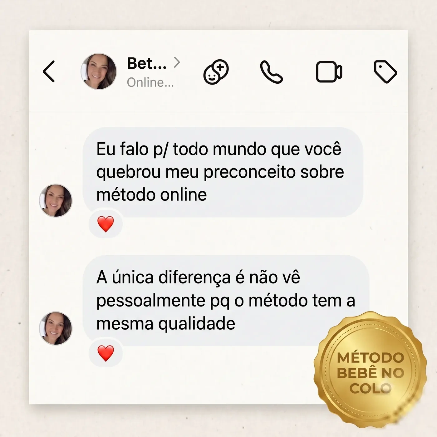 Depoimento de aluna do Método Bebê no Colo