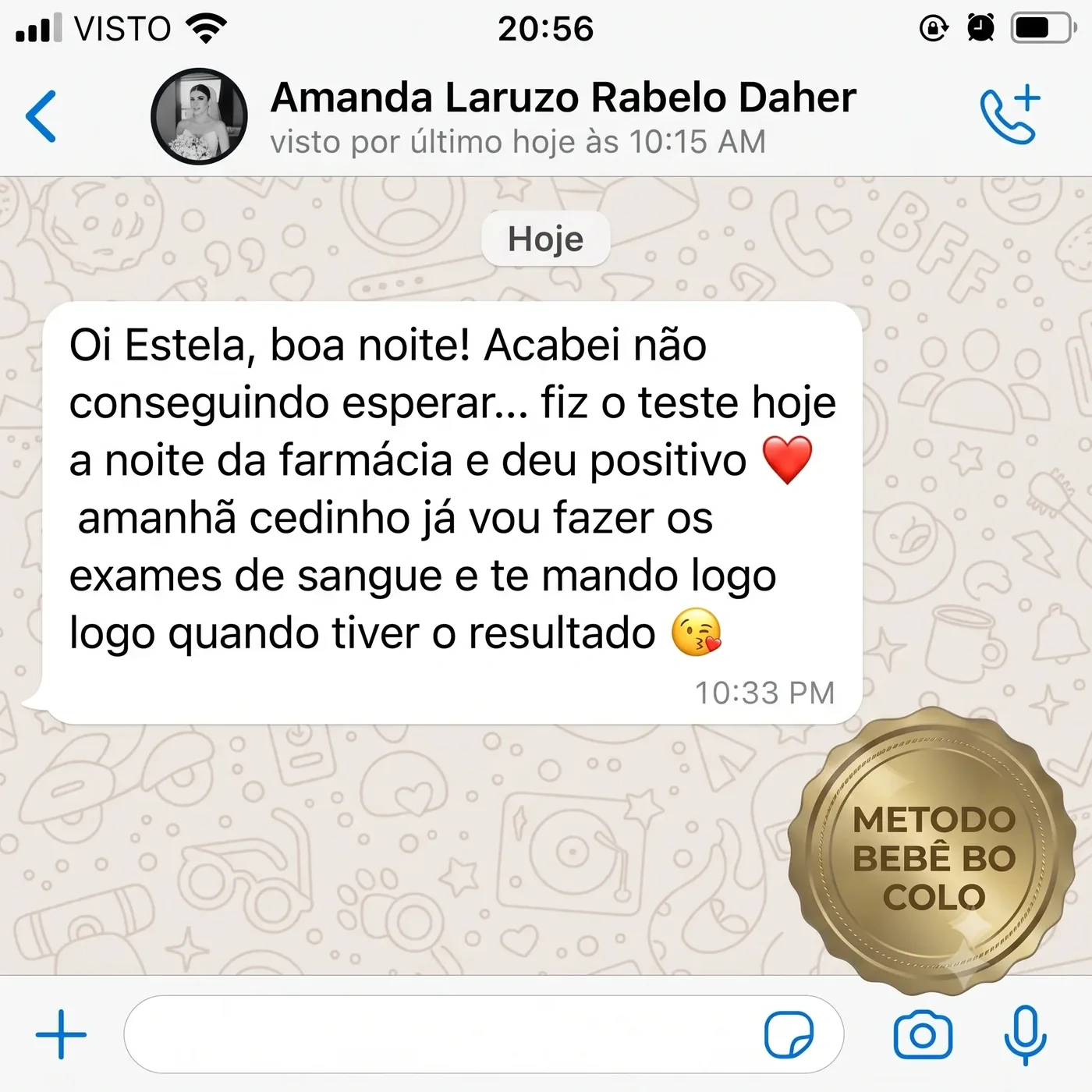 Depoimento de aluna do Método Bebê no Colo