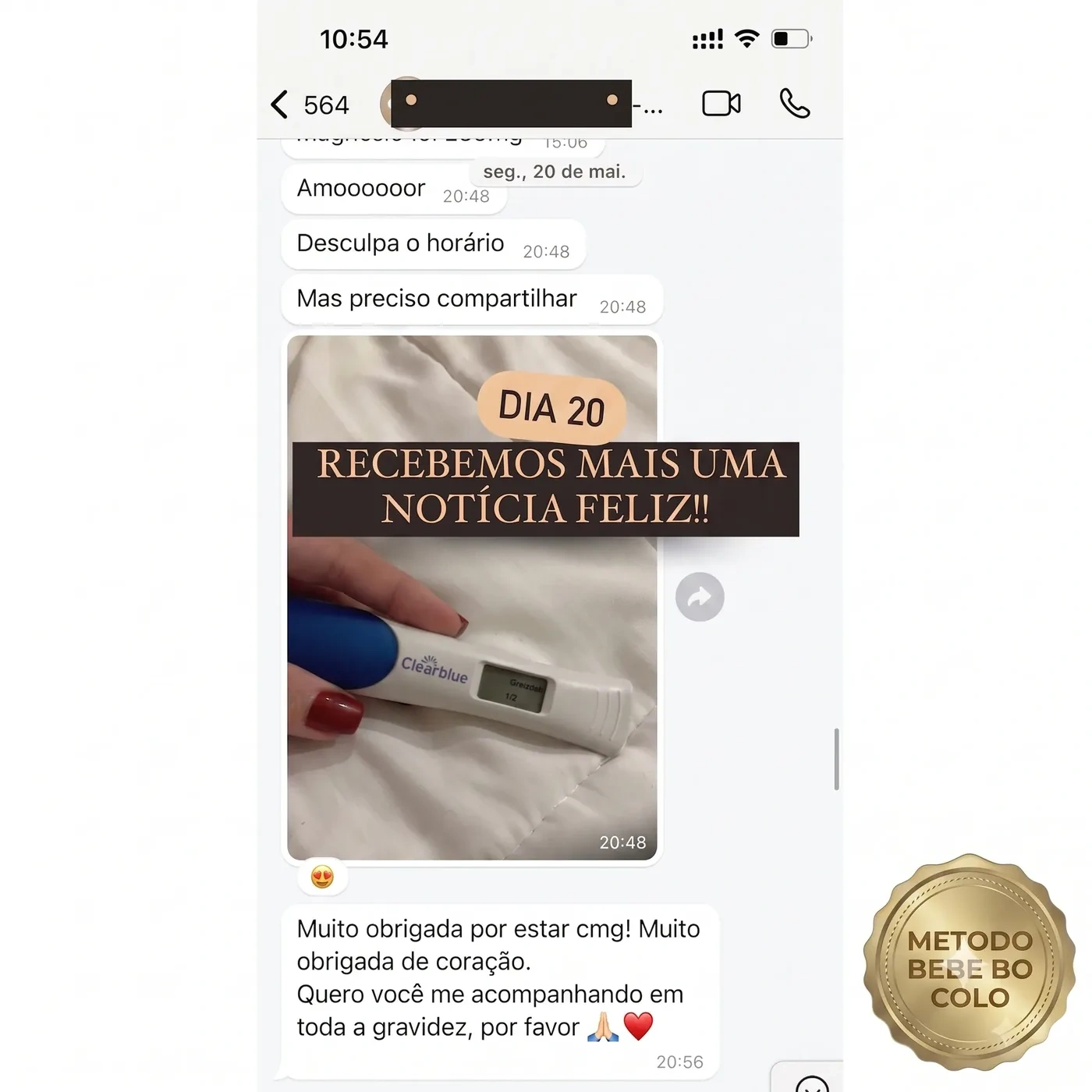Depoimento de aluna do Método Bebê no Colo